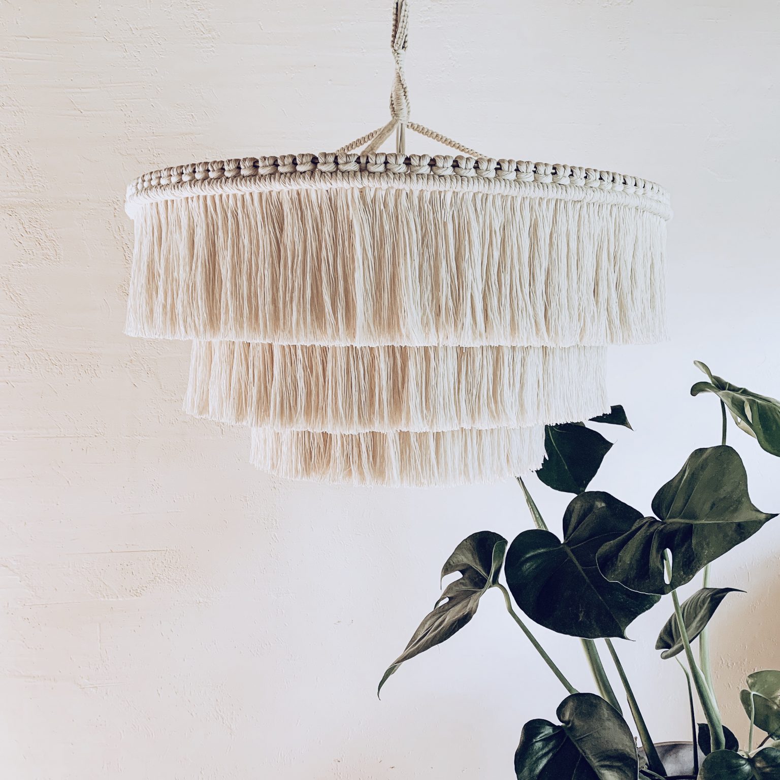 Fringe Tassel Chandelier Wide Boho Lights